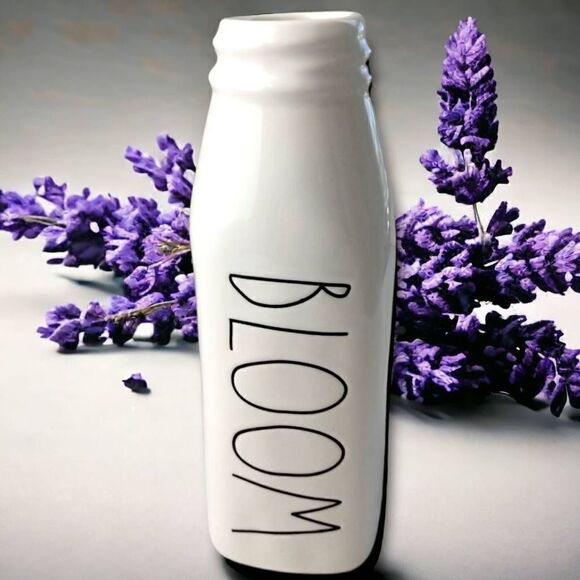 ‎Rae Dunn by Magenta BLOOM White Vase Ceramic 195 - Picture 1 of 5